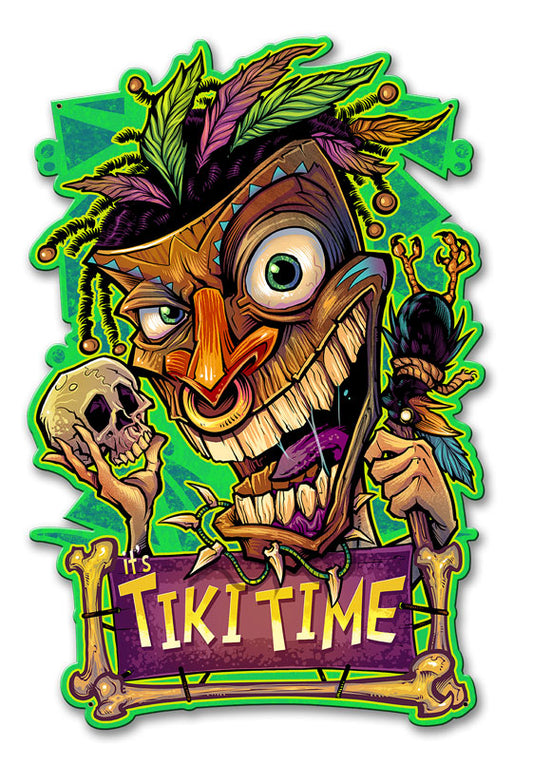 Tiki Time Vintage Sign