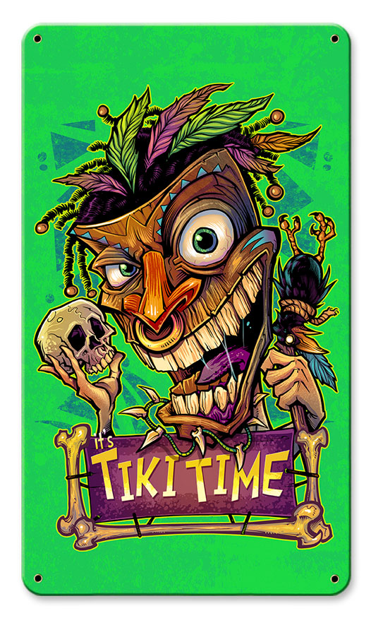 Tiki Time Vintage Sign