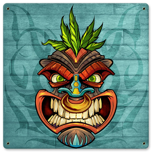 Tiki Head 4 Vintage Sign