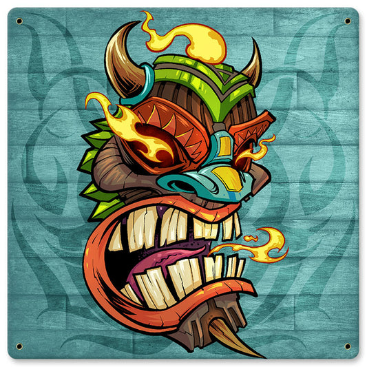 Tiki Head 5 Vintage Sign