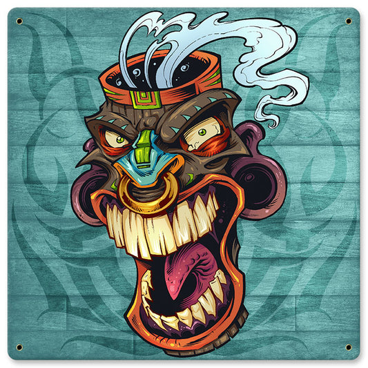 Tiki Head 6 Vintage Sign
