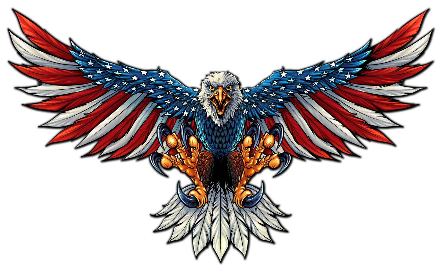 Eagle With US Flag Spread 18 Gauge 58 x 35 Custom Shape