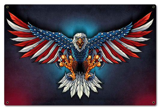 Eagle With US Flag Spread