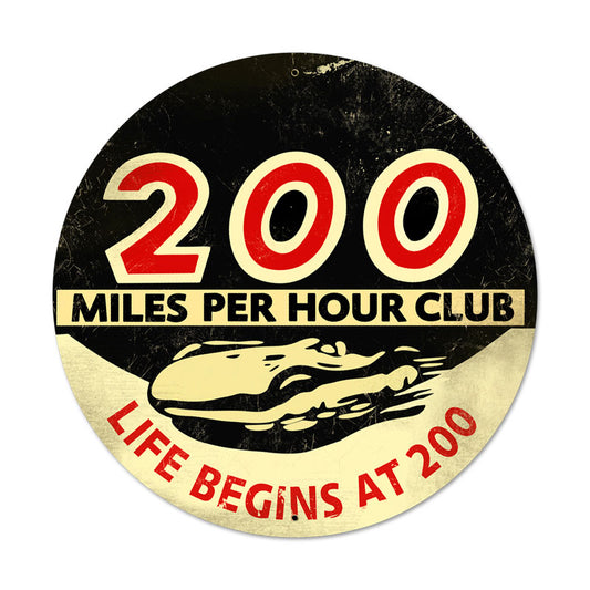 200 Mph Vintage Sign