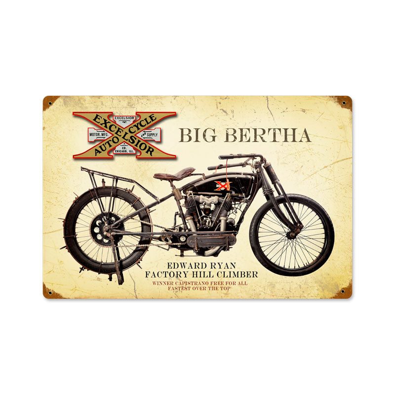 Excelsior Big Bertha Vintage Sign
