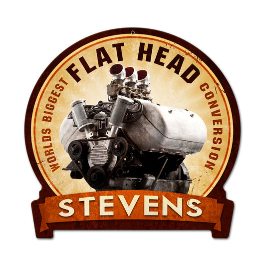 Flat Head Engine Vintage Sign