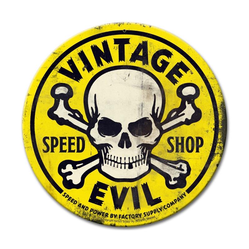 FSC012 - VE007 Round Yellow Vintage Sign – Pasttime Signs