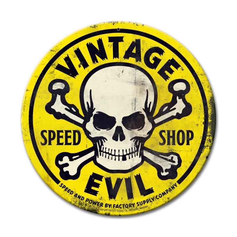 VE007 Round Yellow Vintage Sign