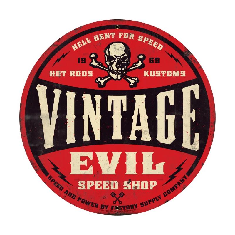 Vintage Evil Red Skull Vintage Sign
