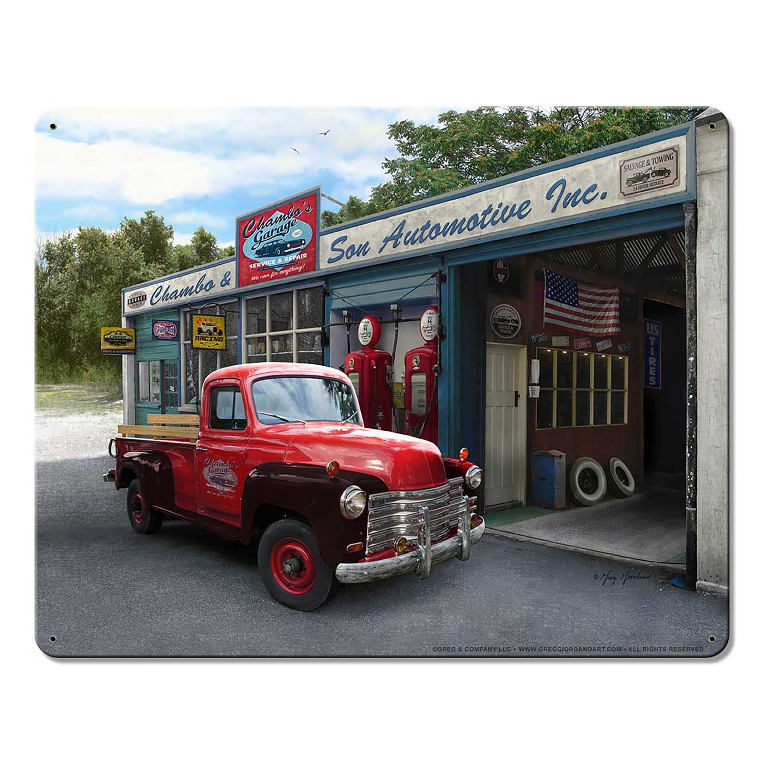 Chambo Truck 15 X 12 vintage metal sign