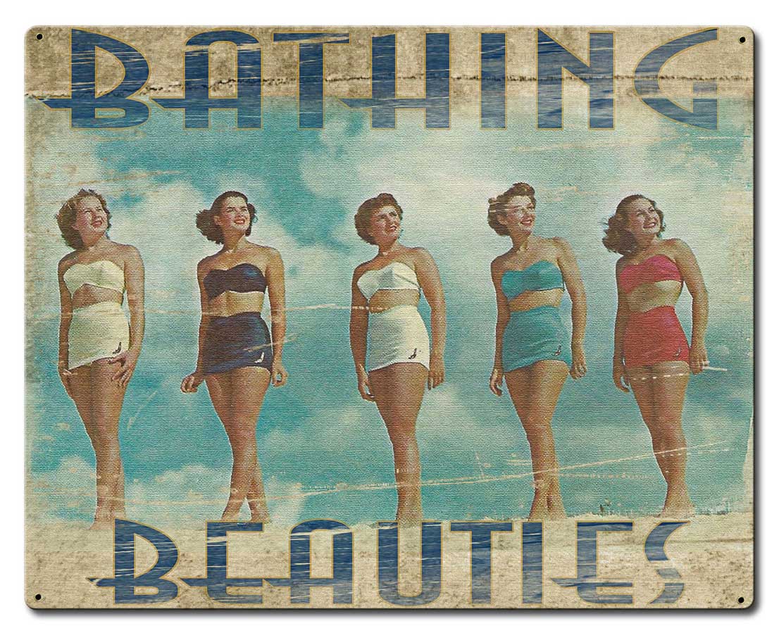 Bathing Beauties Vintage Sign