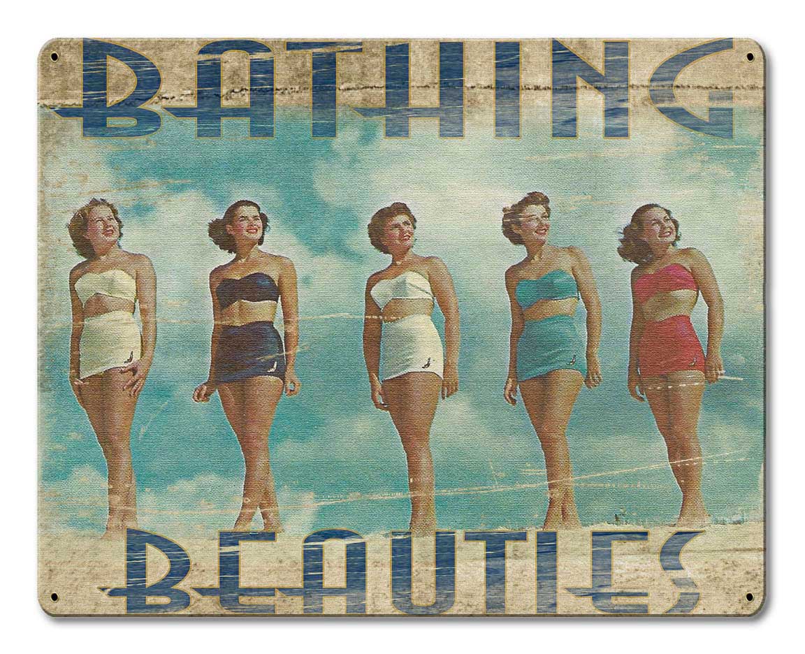 Bathing Beauties Vintage Sign