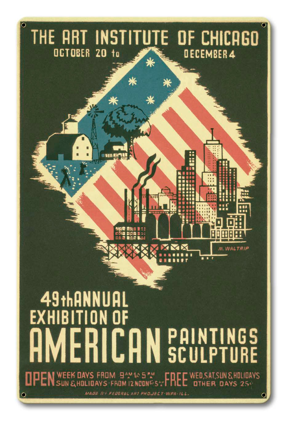 Art Institute Of Chicago 49th Annual Vintage Sign