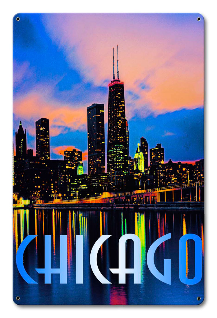 Chicago In Color Vintage Sign