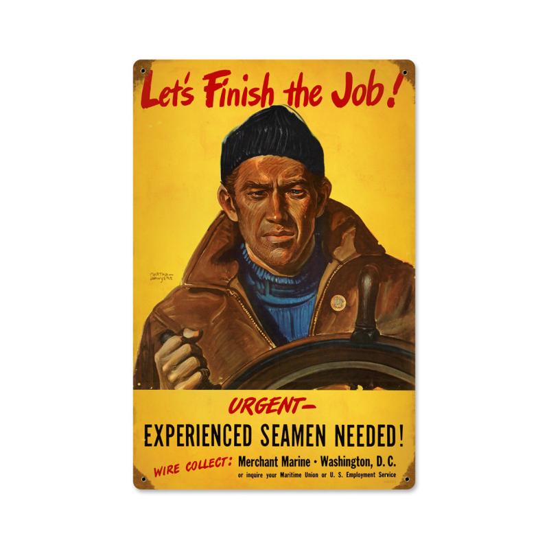 Finish The Job Vintage Sign