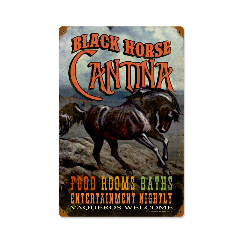 Black Horse Cantina Vintage Sign