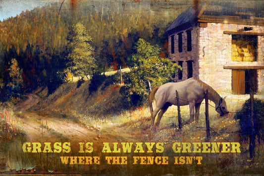 Greener Grass Vintage Sign