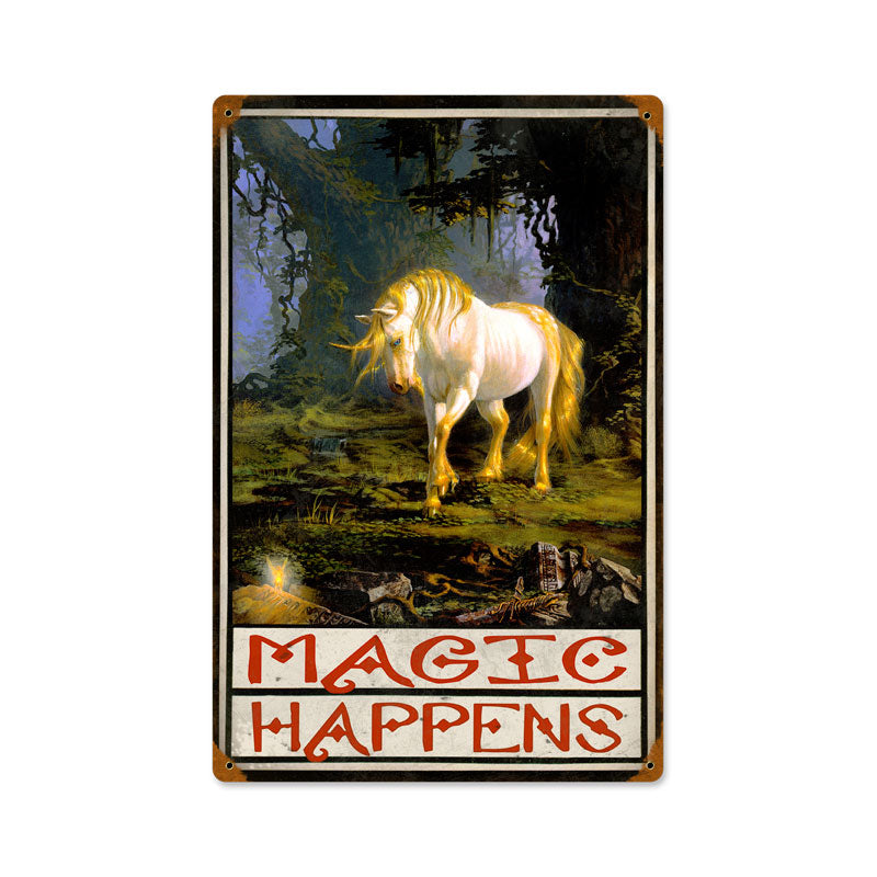 Magic Happens Vintage Sign