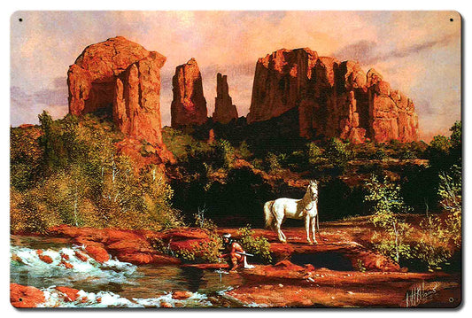 Red Rock Crossing Vintage Sign