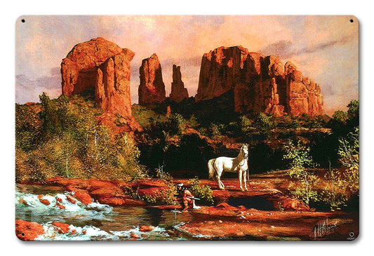 Red Rock Crossing Vintage Sign