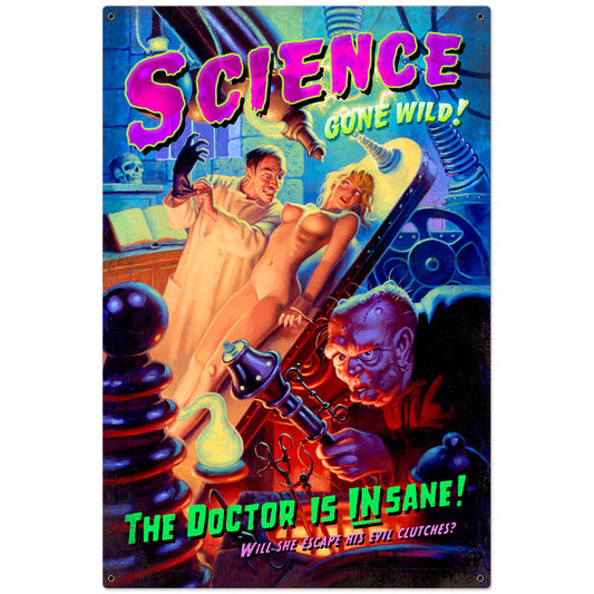 Science Gone Wild Vintage Sign