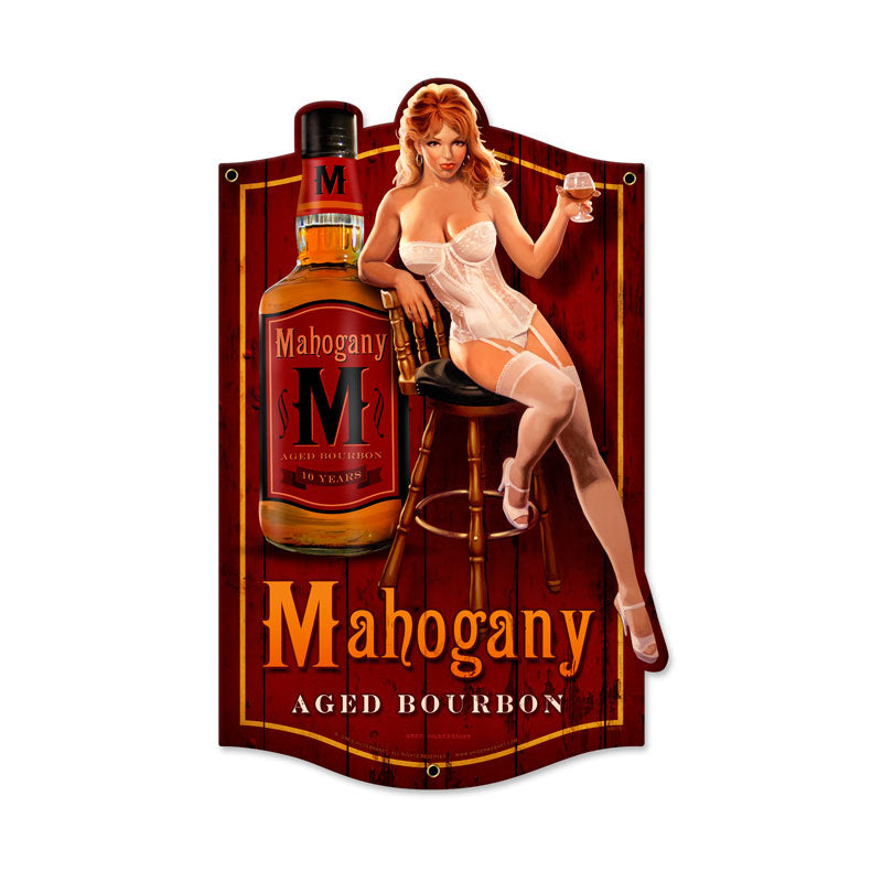 Mahogany Bourbon Vintage Sign