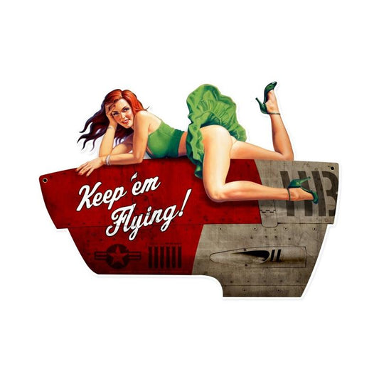 Keep Her Flying Xl Vintage Sign