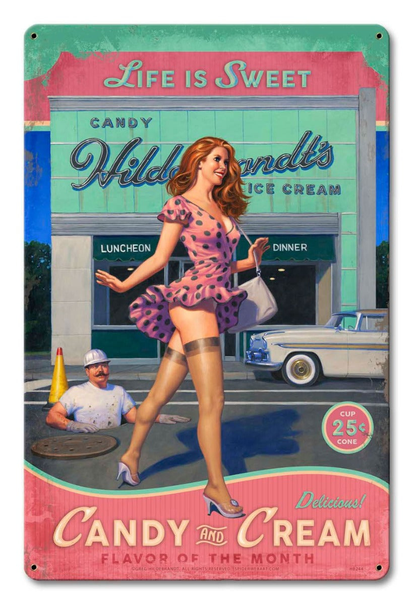 Candy and Cream Vintage Sign