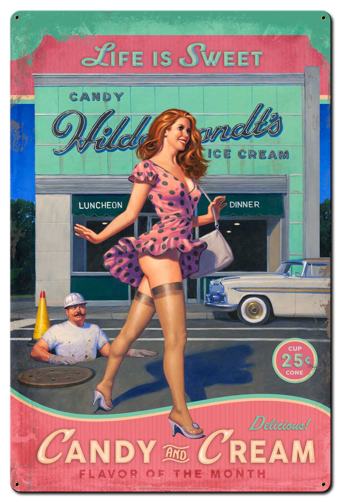 Candy and Cream Vintage Sign