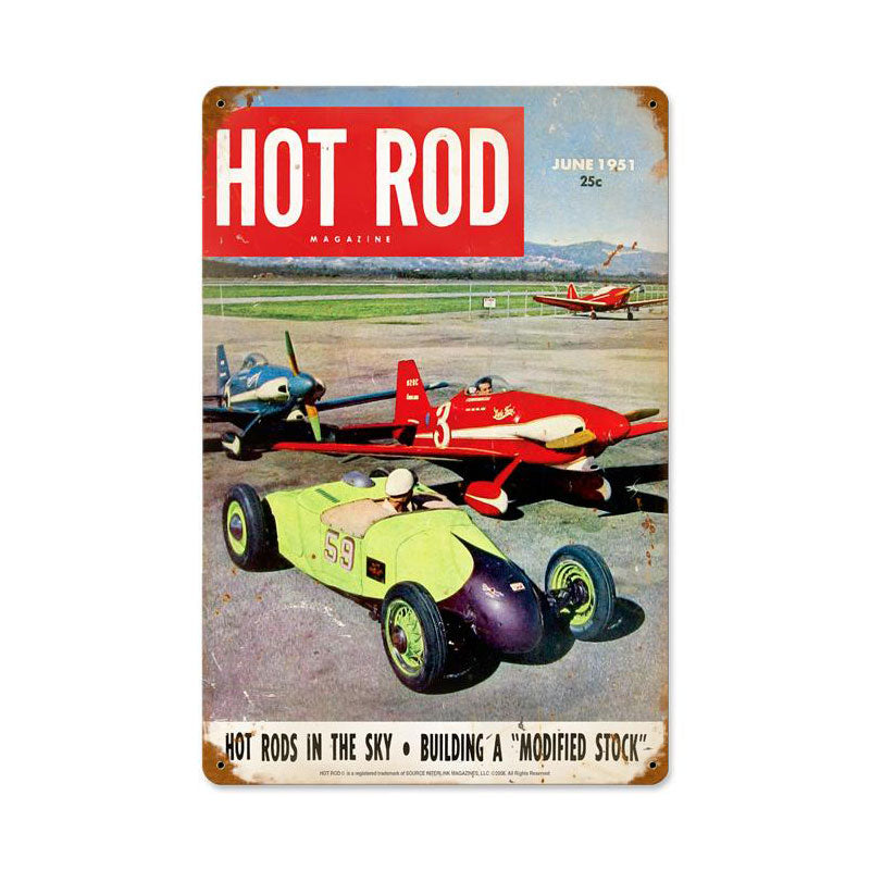 Hot Rods In The Sky (Jun. 1951) Vintage Sign