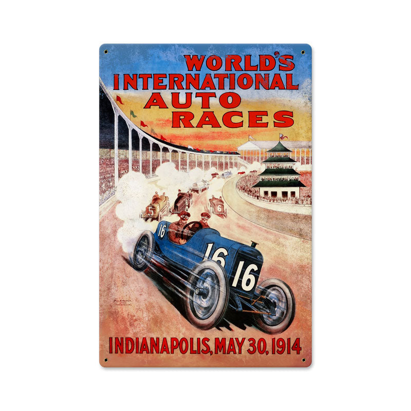 Worlds Races Vintage Sign