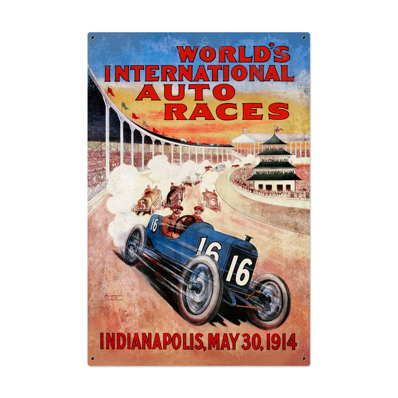 Worlds Races Vintage Sign