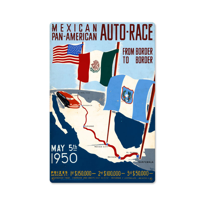 Mexican Auto Race Vintage Sign