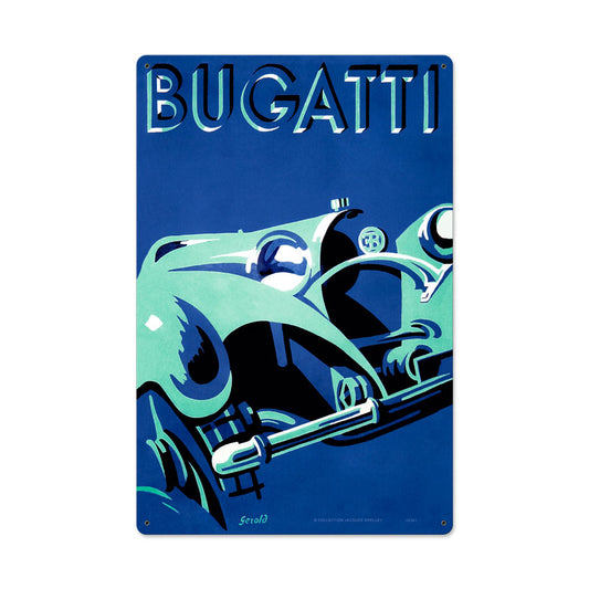 Bugatti Blue Vintage Sign