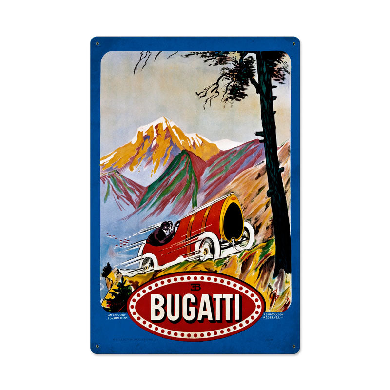 Bugatti Red Vintage Sign