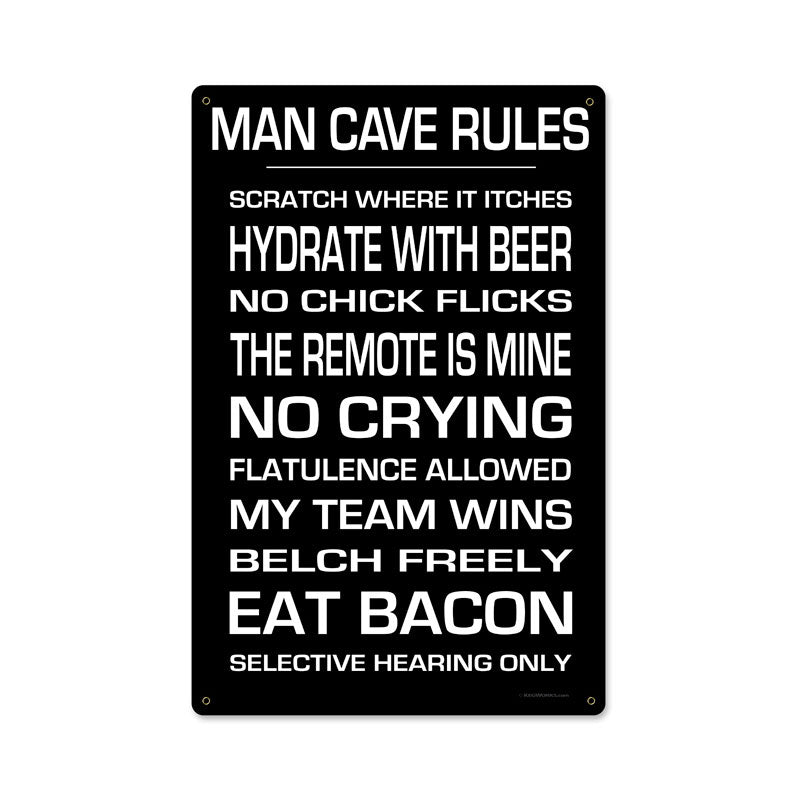 Man Cave Rules Vintage Sign