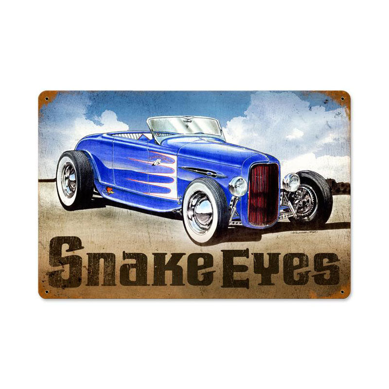 Snake Eyes Hot Rod Vintage Sign