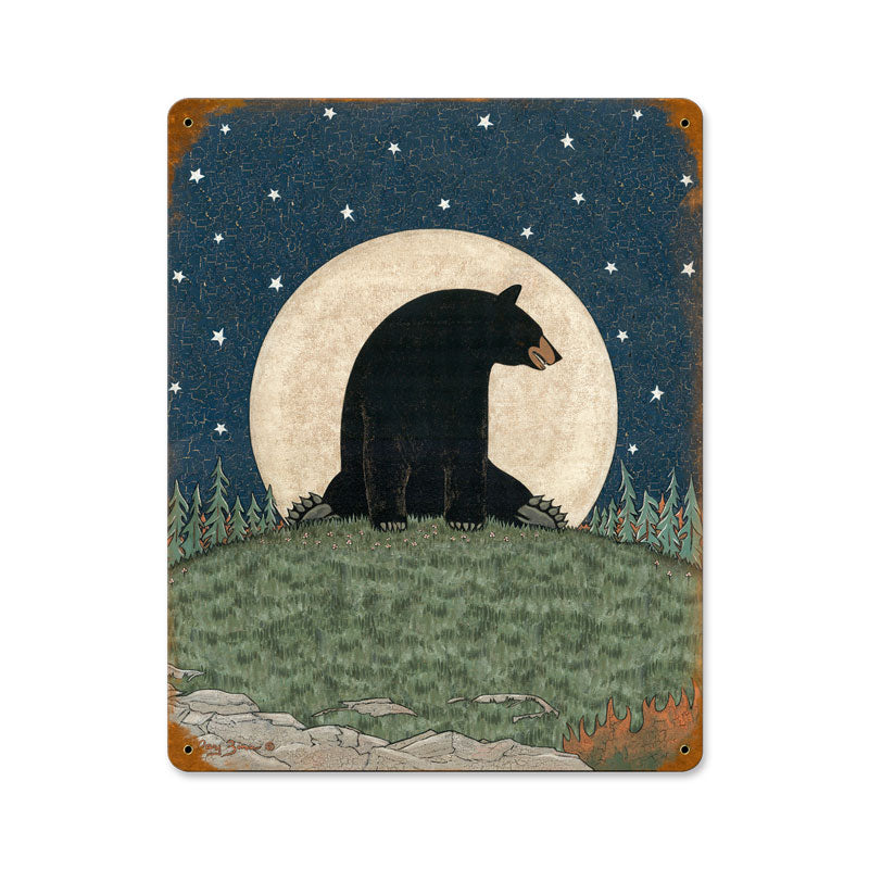 Bear Moon Vintage Sign