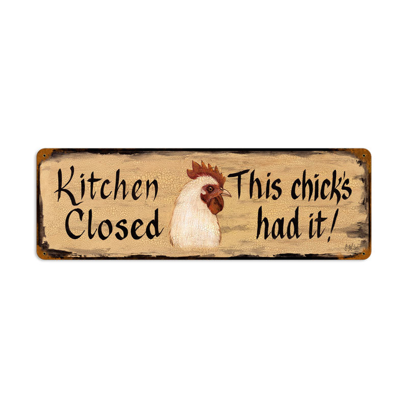 Kitchen Close Vintage Sign