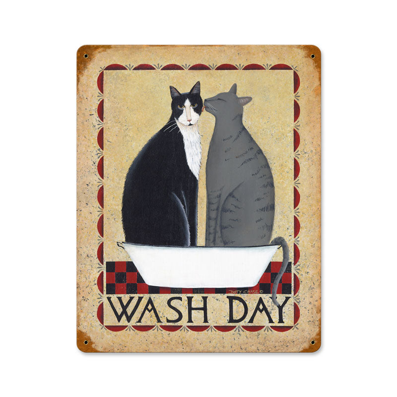 Wash Day Cats Vintage Sign