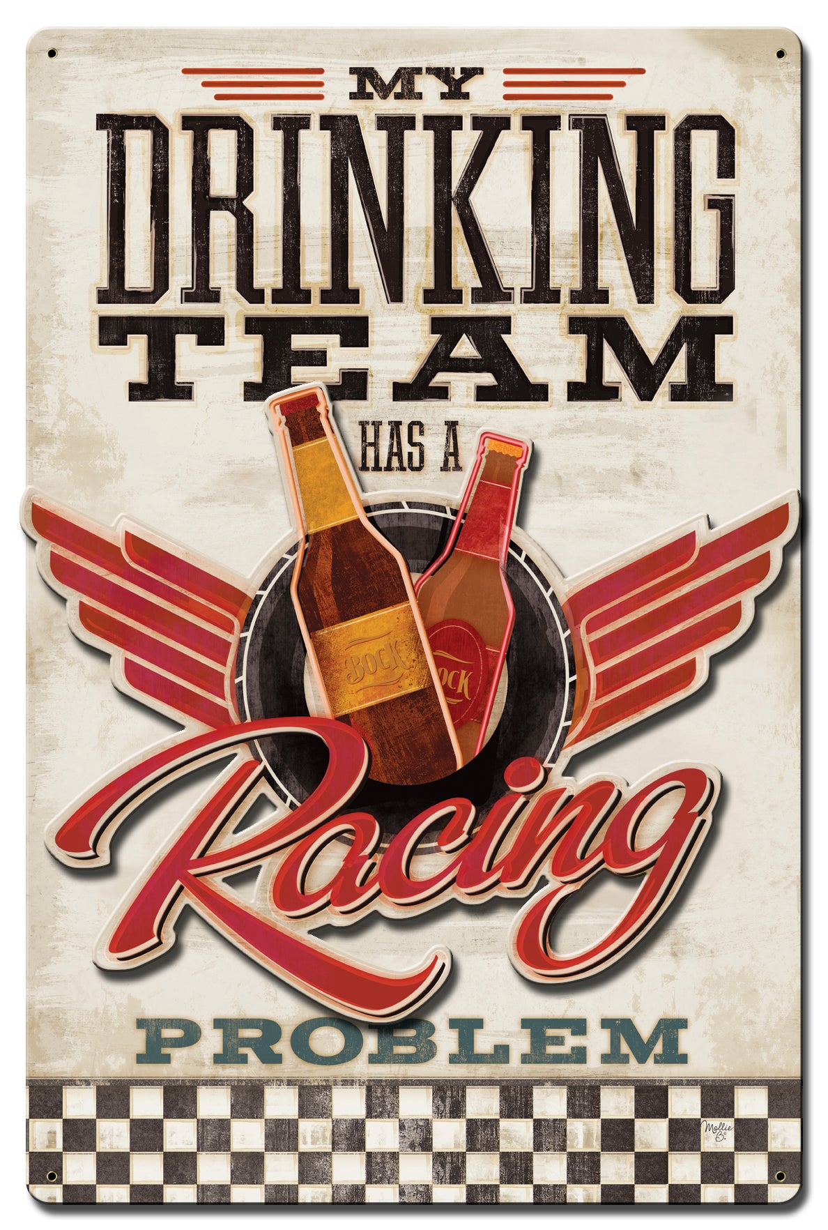 Drinking Team Vintage Sign