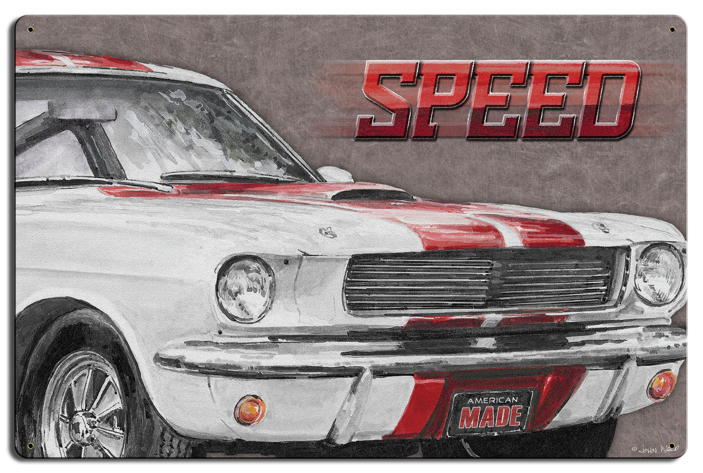 Speed Corrugated Vintage Sign