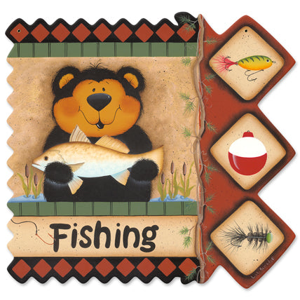Fishing Bear Vintage Sign