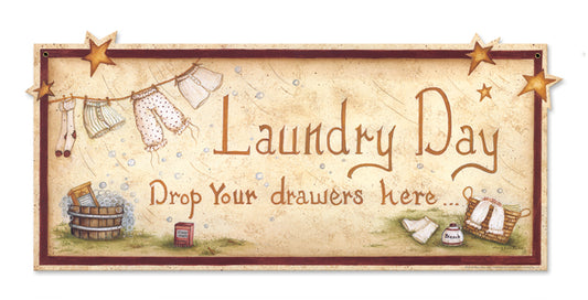 Laundry Drop Drawers Here Vintage Sign