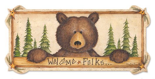 Welcome Folks Vintage Sign