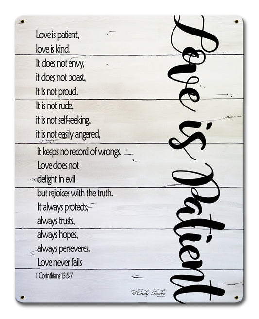 Love Is Patient Vintage Sign
