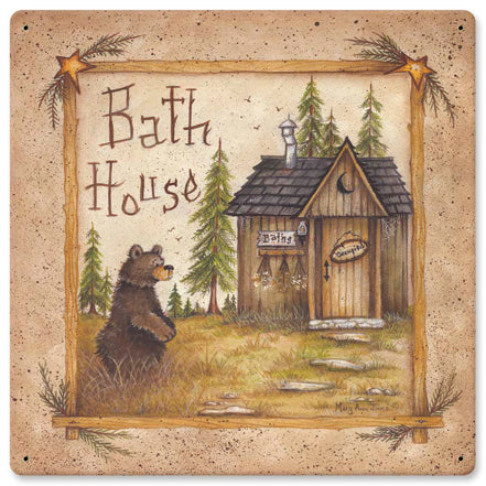 Bath House Bear Vintage Sign