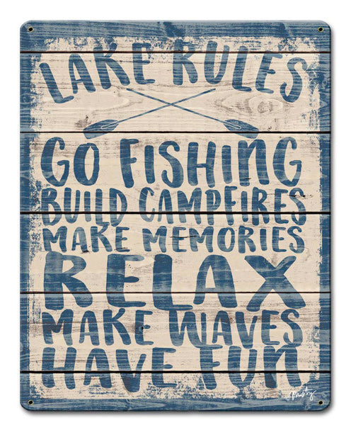 Lake Rules Vintage Sign