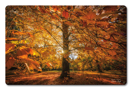 Autumn Scene Vintage Sign