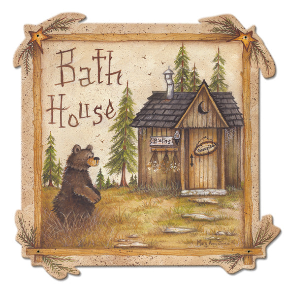 Bath House Bear Vintage Sign